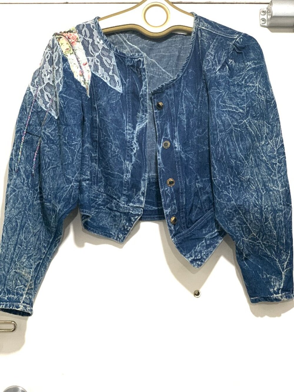 VINTAGE CARRELI CROPPED ACID WASH DENIM JACKETS SIZE S - Picture 1 of 10